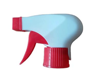 China Red White Color Plastic Trigger Sprayer 28mm For Garden Cleaning Washing Bottle for sale