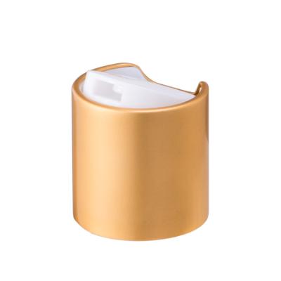 China Gold Disc Top Cosmetic Bottle Caps 24/410 aluminum plastic Material for sale
