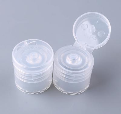China Flip Top Bottle Caps Transparent cosmético 20/410 24/410 liso en venta
