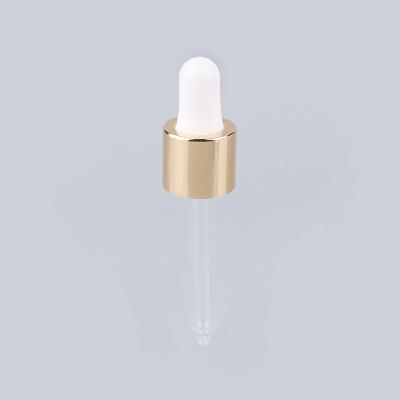 China Gold Silver Cosmetic Bottle Dropper Tops For Essential Oils 18/410 20/410 for sale