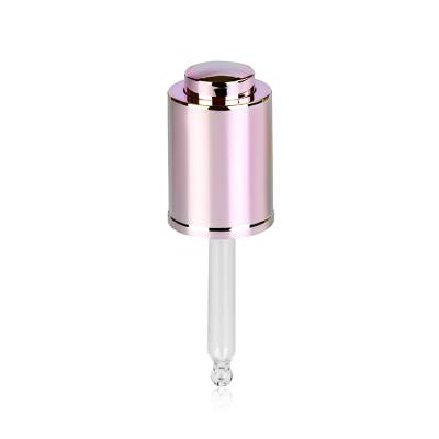 China 18mm Cosmetic Small Glass Dropper Round Shape With Bamboo Push Button for sale