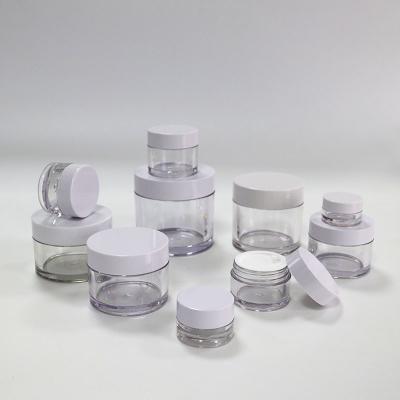 China Food Grade Plastic Cosmetic Jars , 2Oz 4Oz PETG Cream Jar With Plastic Screw for sale