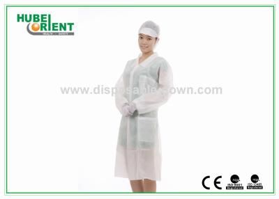 China Professional Tyvek Disposable White Lab Coats For All people With Magic Tape for sale