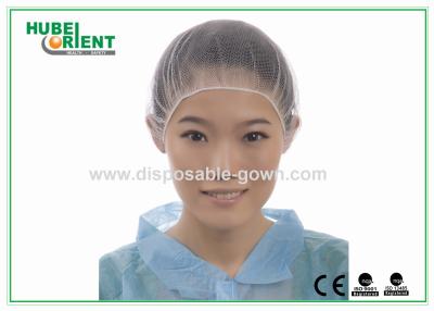 China Nylon Mesh Disposable Head Cap Round Snood medical hair net with Elastic for sale