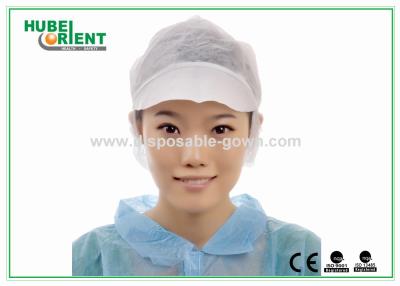 China PP Single Snood Cap Disposable Non-woven Head Cap with Peak and Hairnet for sale