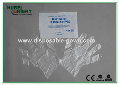 China Skid Proof Waterproof Disposable Transparent LDPE Gloves For Hospitals for sale
