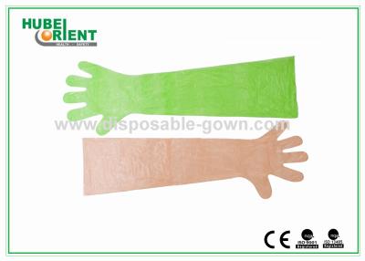 China Disposable Arm Sleeves With Gloves , Waterproof Polythene Long Gloves 84 Cm for sale