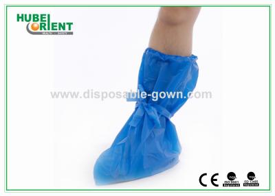 China Blue CPE Disposable Boot Covers For Industry / Waterproof Disposable Footwear for sale