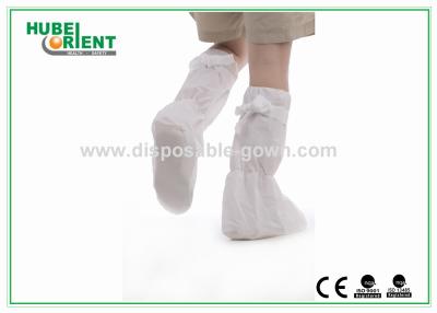China PP Coated CPE Disposable Boot Cover With Non Slip PVC Sole Disposable Use Boot Cover for sale
