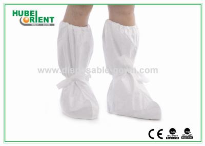 China Durable White Disposable Tyvek Boot Cover , Shoe Protector Booties for sale