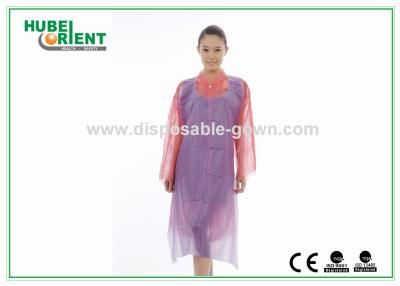 China Purple / Blue Lightweight Disposable Poly Aprons for Beauty Salon 70cm x 135cm for sale