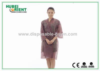 China Brown Female Disposable Kimono Robe , Disposable Bath Robes for sale