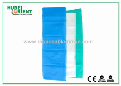 China 100% PP Nonwoven Disposable Bed Sheets For Travel Light Blue / White Color for sale