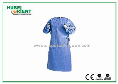 China Ultrasonic Seal PP/SMS Medical Gowns Disposable With Knitted Cuff For Hospital/Clinic for sale