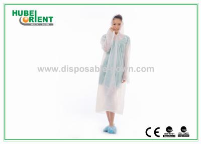 China Waterprrof Light-Weight PE Visitor Coat For Factory With Hood And Long Sleeves for sale