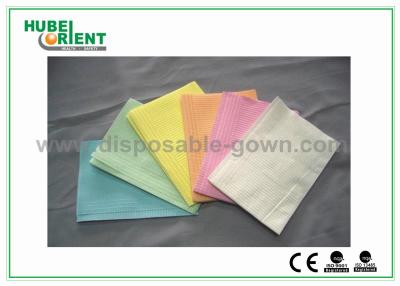 China CE ISO Certificate Dental Disposable Apron With Tissue Coated PE Materials , 39*68cm for sale