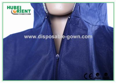 China Blue Breathable Disposable Tyvek Coveralls With hood For Lab Room Or Hospitals for sale