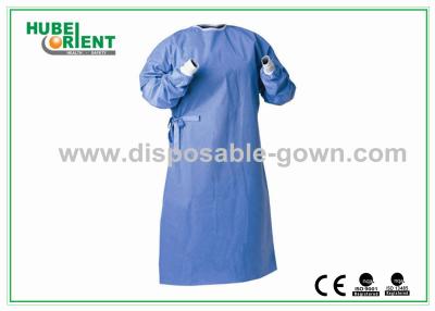 China Dark Blue Prevent Bacteria Against-Liquid Permeation Disposable Surgical Gowns for sale