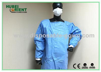 China Waterproof Unisex Safety Disposable Surgical Gowns Blue Color anti-bacterial for sale