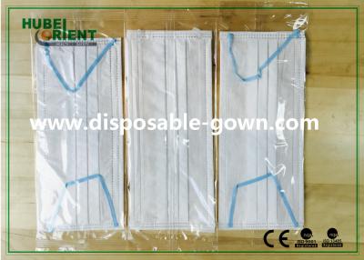China Disposable White TET Mesh Membrane Face Mask with Blue PU Band for sale