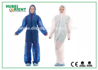 China Anti-Dust Anti-Bacterial Hooded Disposable Protective Coverall With Elastic Wrist/Ankle/Waist And Feet Cover for sale