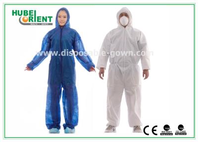 China Approved ISO/CE Hooded Disposable Protective Coverall With Elastic Wrist / Ankle / Waist for sale
