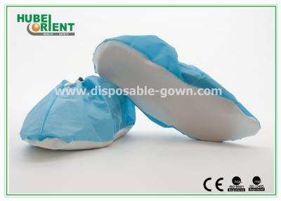 China Disposable Foot Covers Waterproof PP+CPE Shoe Covers With Non Slip PVC Sole for sale