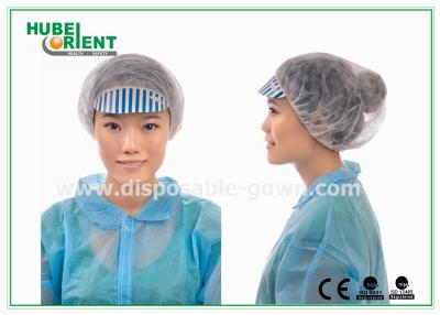 China Round Disposable Head Cap , Single Use Bouffant Scrub Caps With Peak for sale