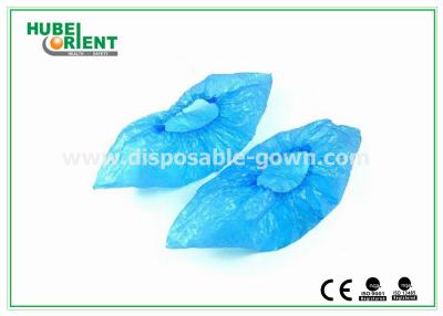 China Blue Laboratory Medical Shoe Covers , Disposable Colorful CPE Shoe Cover for sale