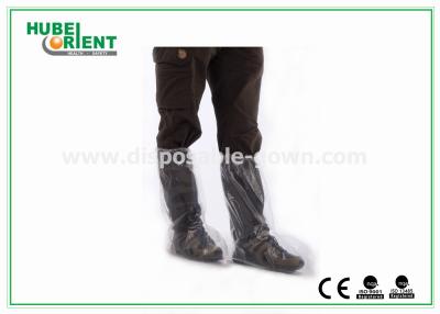 China Transparent Breathable Waterproof Disposable Use PE Boot Cover With Elastic At Opening for sale