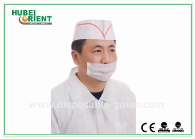 China Odorless Chef Paper Hat Customized Disposable Chef Hats Printing Stripe And Logo for sale