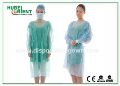 China 18-40g/M2 Medical Non-Woven Disposable Isolation Gowns With Knitted Cuff for sale