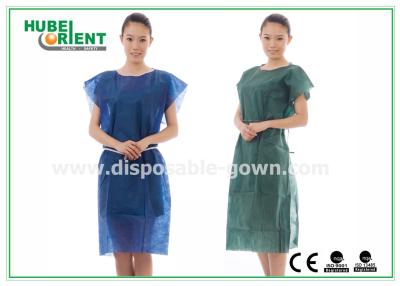 China 25g/m2 Sleeveless Nonwoven Disposable Patient Gown for sale