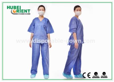 China Blue SMS Disposable Protective Pajamas Kits For Doctor / Patient , Size  And Weight Customized for sale