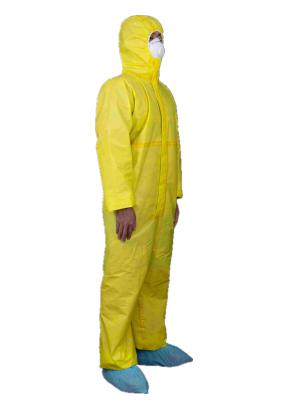 China CE CATIII Type 3/3B Disposable Medical Protective Coverall Chemical Clothing With Hood for sale
