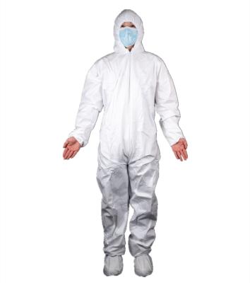 China Hospital Medical Microporous Film Coverall Waterproof Disposable With Elastic Wrist And Elasticated Facial Opening for sale