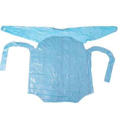 Chine Robe en plastique médicale jetable avec la robe de CPE d'adulte de boucle de pouce pour la clinique à vendre