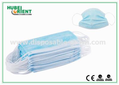 China Blue Medical 3 Ply Face Mask / Disposable Earloop Face Mask For Hygienic Application for sale