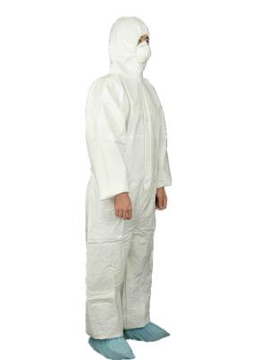 China EU Standard Type5/6 Low Linting Disposable MP Chemical Protective Coverall With Hood for sale