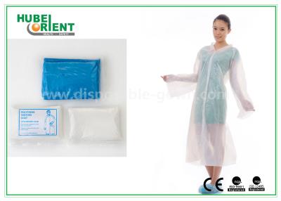 China Waterproof Disposable PE Visitor Coat/Transparent Plastic PE Disposable Visitor Coats for sale
