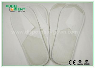 China White Disposable Hotel Slipper / Closed toe One Time Use Nonwoven Slipper EVA Sole for sale