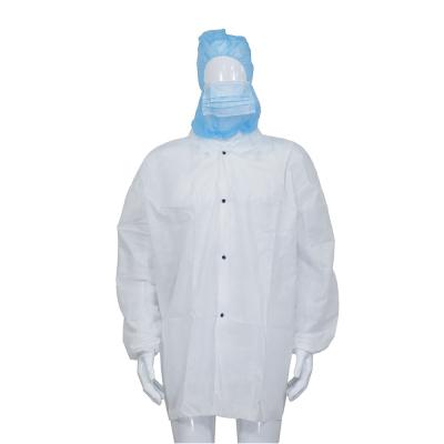 China Non Woven Fabric/SMS/Tyvek Velcro Lab Coat Medical Disposable Work Clothes for sale