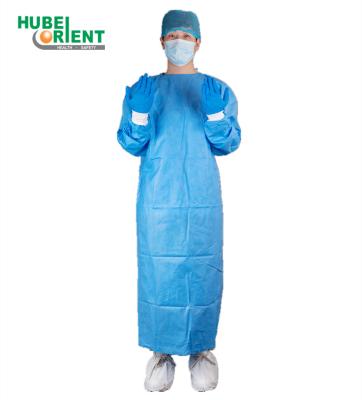 China FDA 510K Level-3 Steriled Package Disposable Medical Surgical Gown With Knitted Cuffs en venta