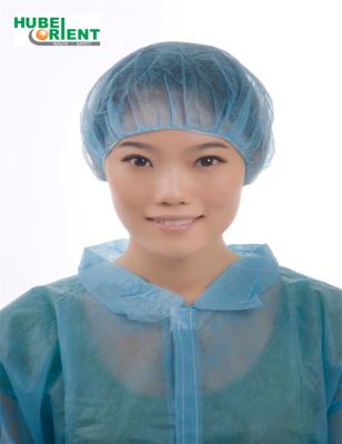 China Single Elastic Free Size Nonwoven Disposable Round Bouffant Cap for sale