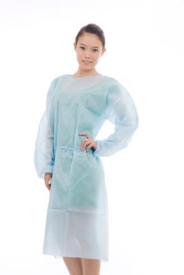 China Odorless Waterproof Disposable Nonwoven Isolation Gown With Ealstic Cuffs for sale