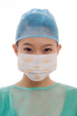 Китай Водоустойчивый устранимый медицинский Nonwoven лицевой щиток гермошлема с петлей уха продается