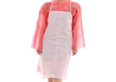 China Anti Water Disposable Nonwoven Apron With Neck Threadlike Ties for sale