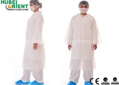 China 63g Long Sleeves Thumb Wrist Disposable CPE Gown for sale