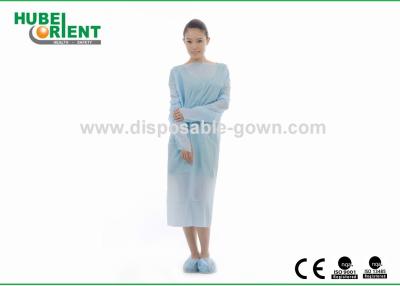 China Vestido protetor plástico longo da fábrica/oficina do vestido do CPE Pritective das luvas dos punhos descartáveis do polegar do uso à venda