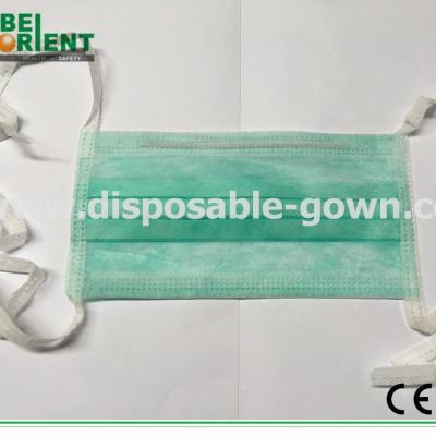 China 17.5x9.5cm Disposable Nonwoven Meltblown Tie On Face Mask For Medical Use for sale